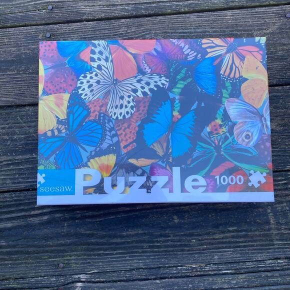 SeeSaw Beautiful Butterflies 1000 Piece Puzzle 18.9” X 28.8” - Picture 1 of 2